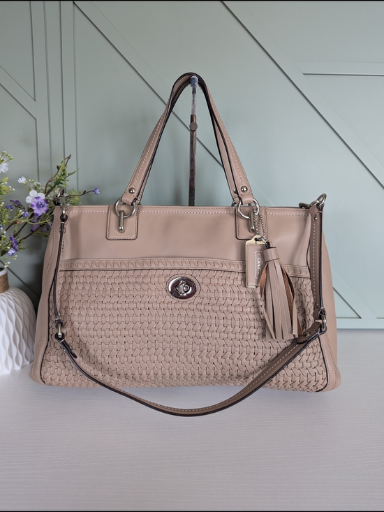 Coach Handbags - vintage Coach Madison Caroline Woven Leather Satchel